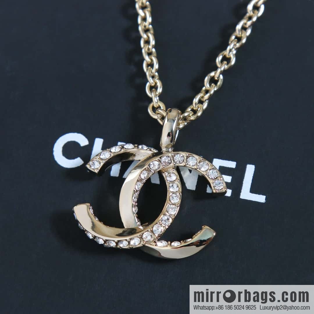 New ☑️ Chanel Double C Half Diamond Necklace