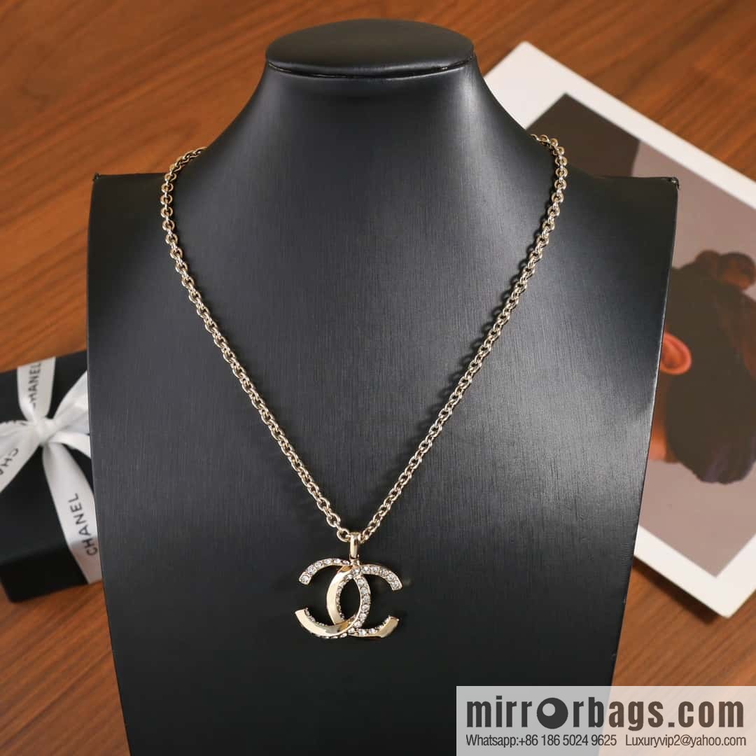 New ☑️ Chanel Double C Half Diamond Necklace