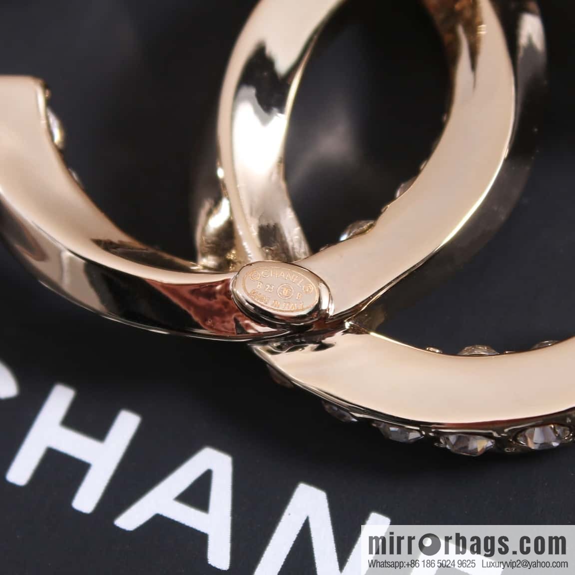 New ☑️ Chanel Double C Half Diamond Brooch