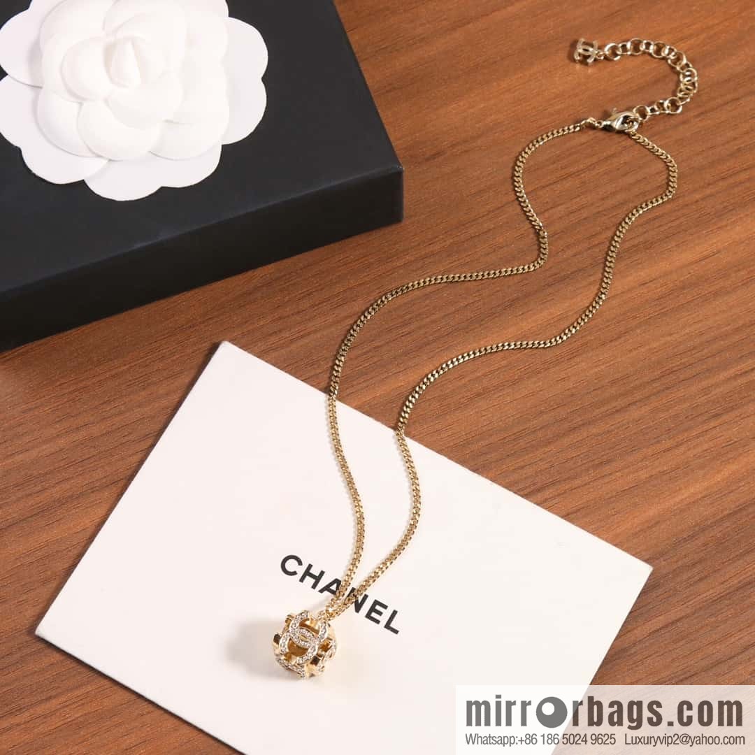 New ☑️ Chanel Double C Square Full Diamond Necklace
