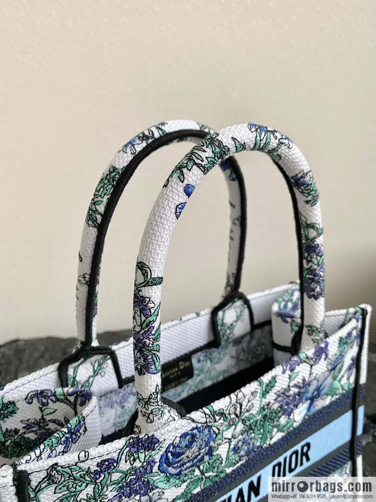 DIOR S BOOK TOTE M1265 blue and white floral