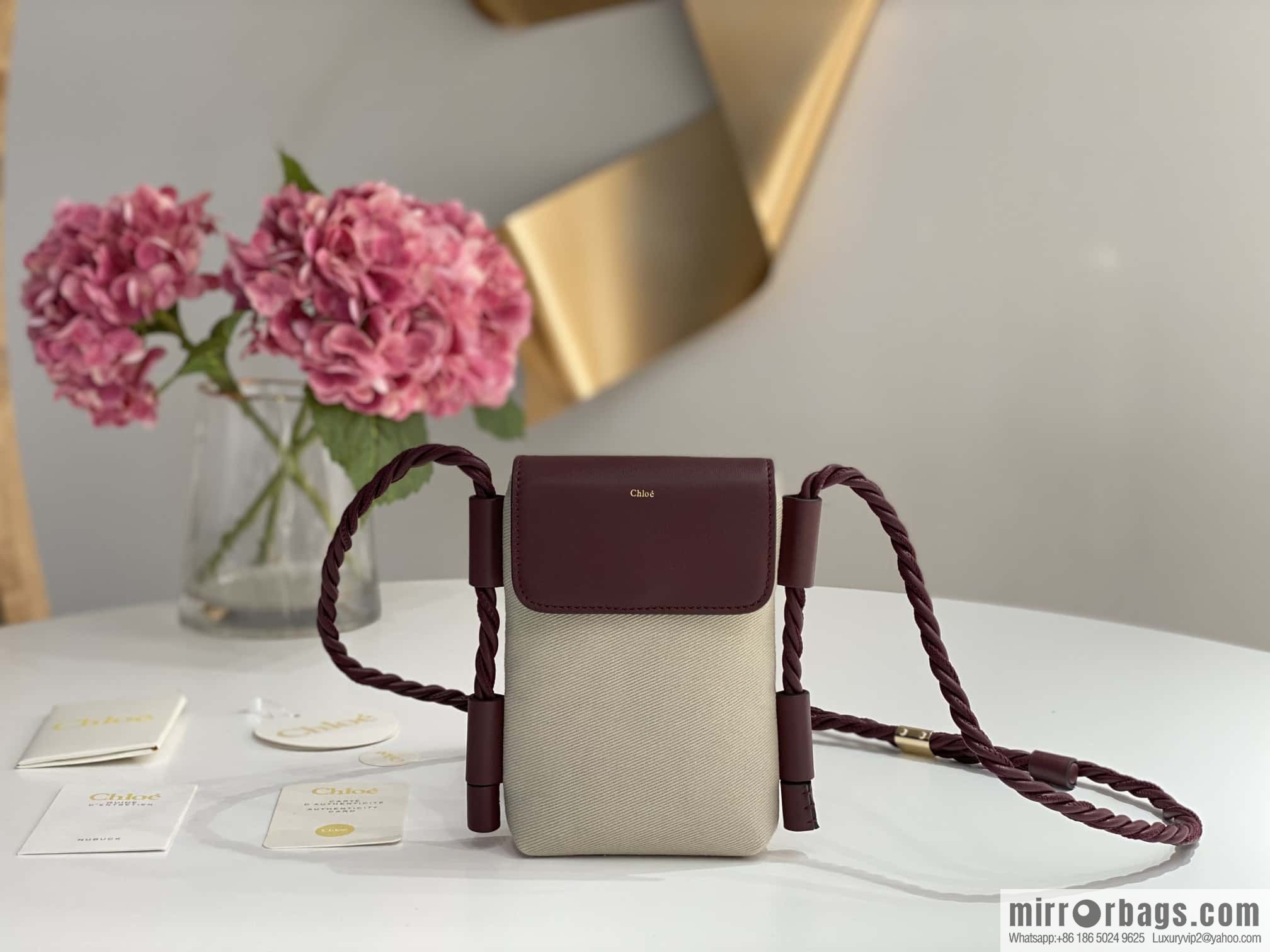 Chloe key X burgundy cloth