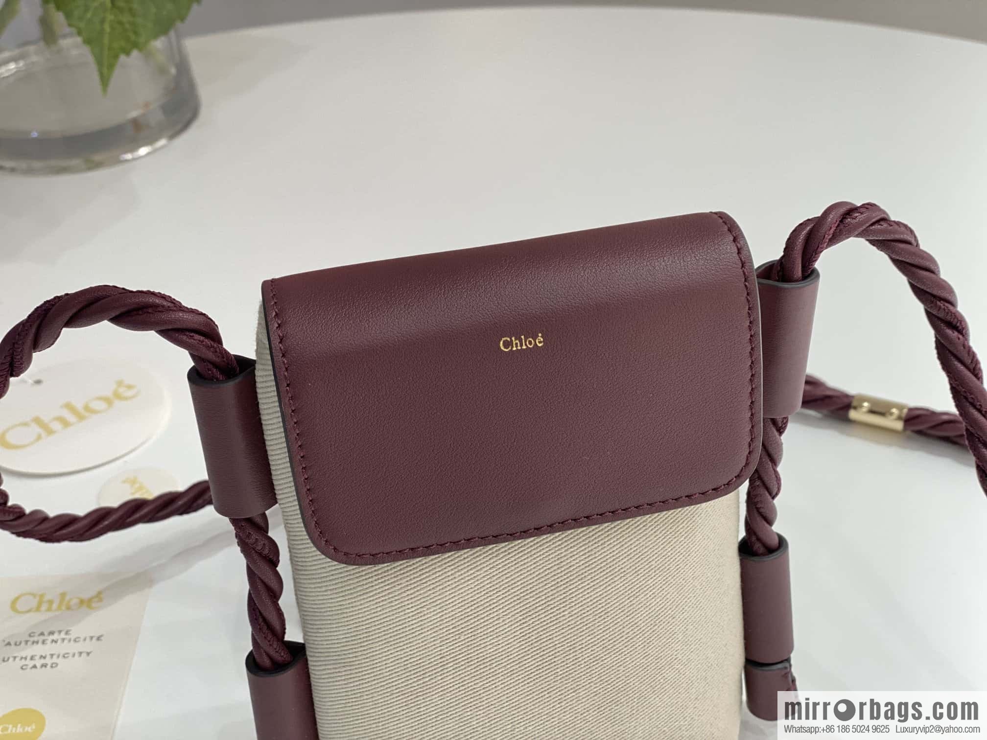 Chloe key X burgundy cloth