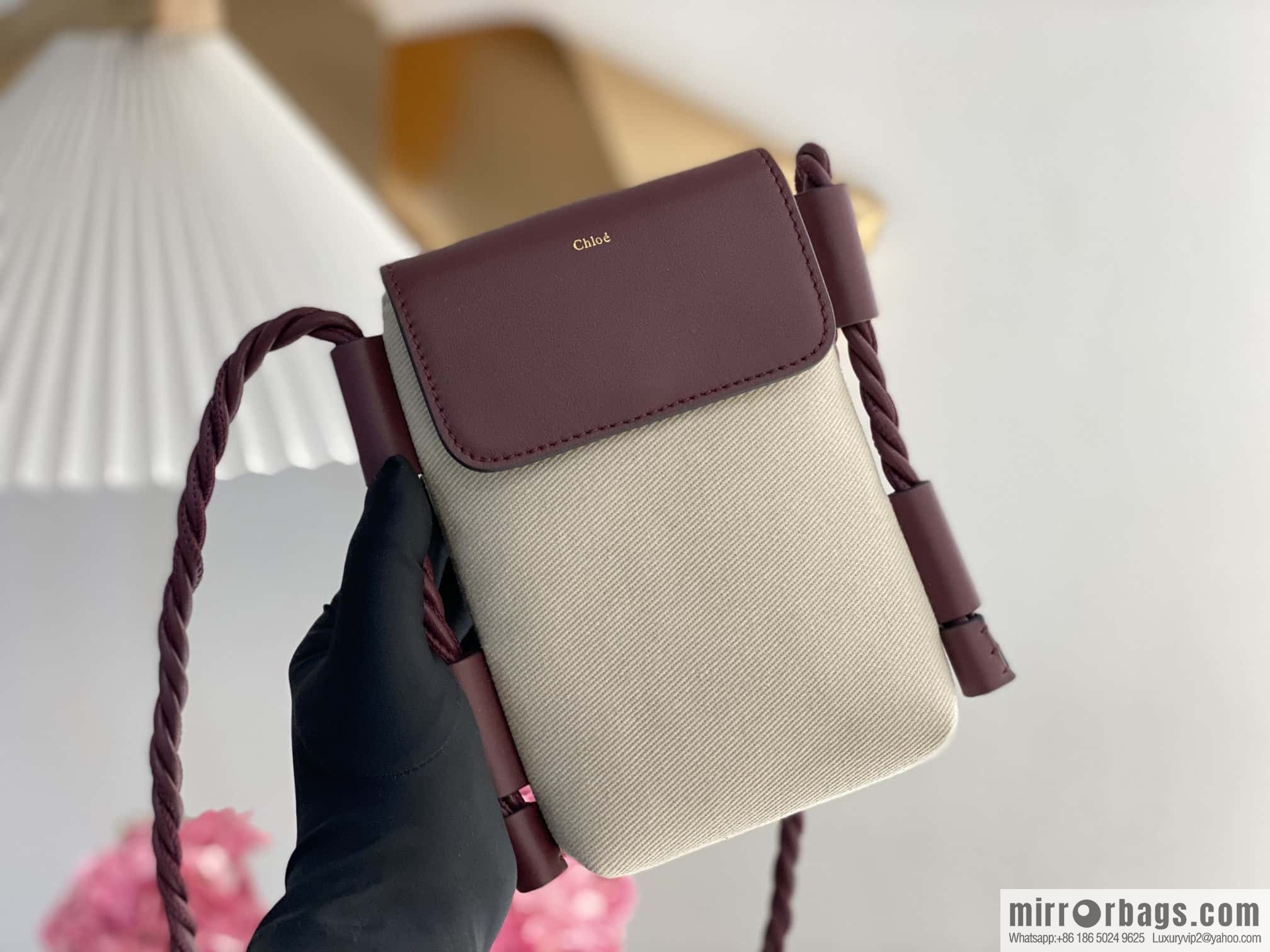 Chloe key X burgundy cloth