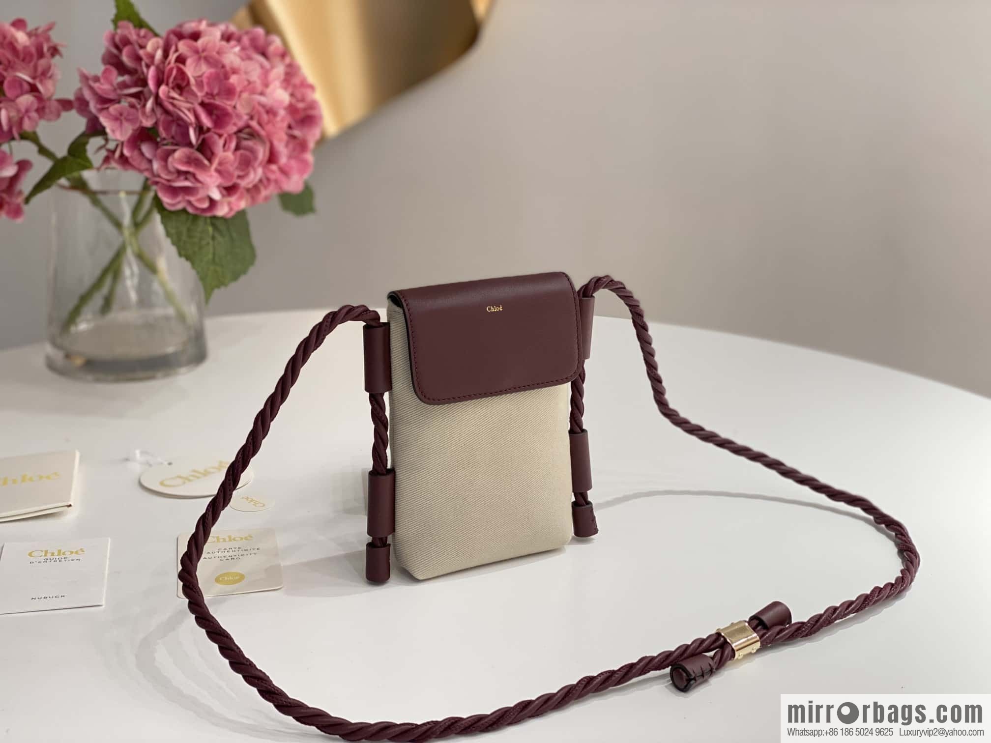 Chloe key X burgundy cloth