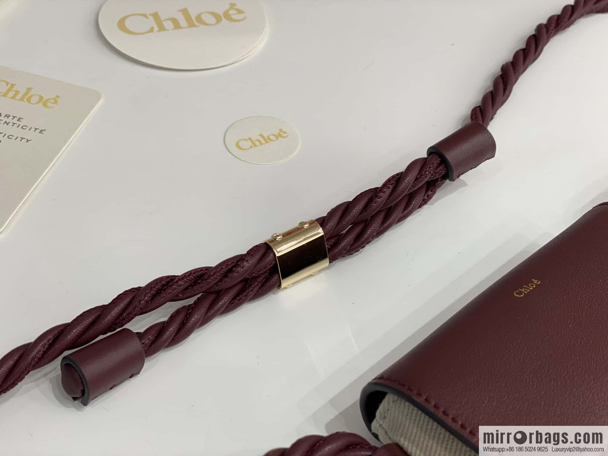 Chloe key X burgundy cloth