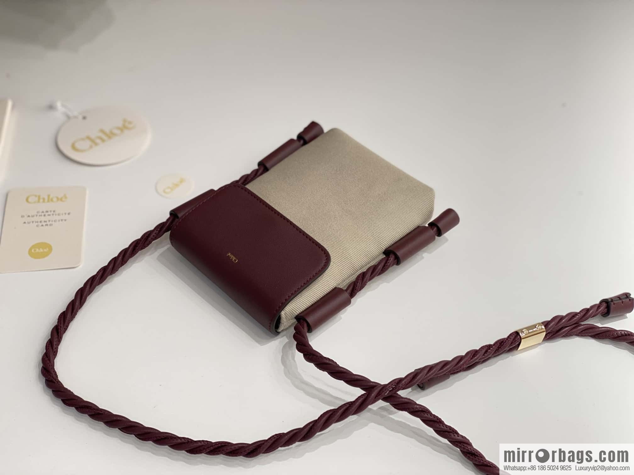 Chloe key X burgundy cloth