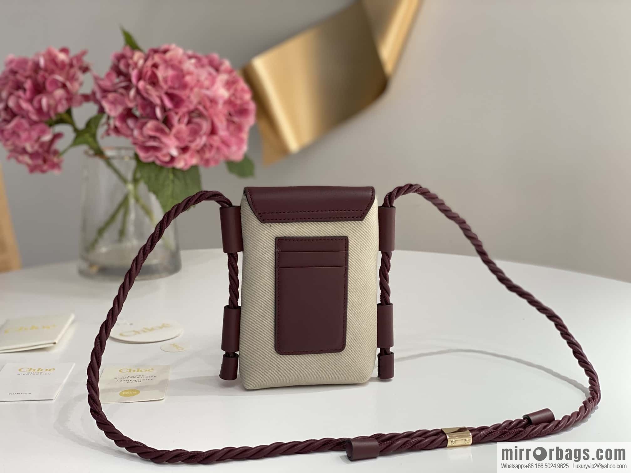 Chloe key X burgundy cloth