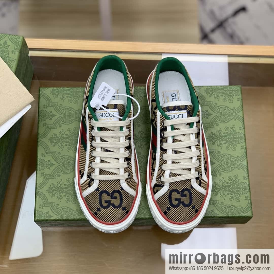 GUCCI Light Purple Super Double G canvas 1977 Unisex sneakers
