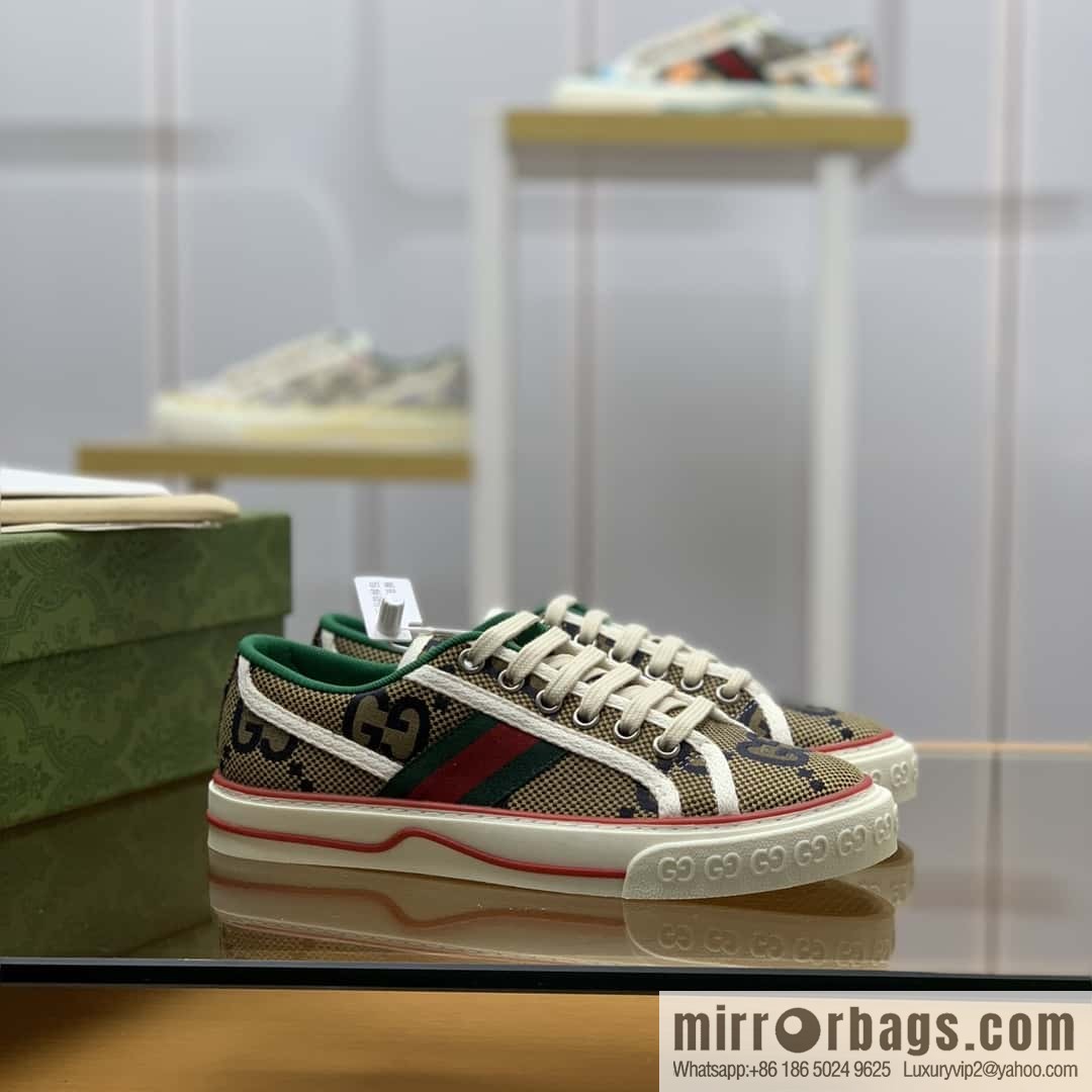 GUCCI Light Purple Super Double G canvas 1977 Unisex sneakers
