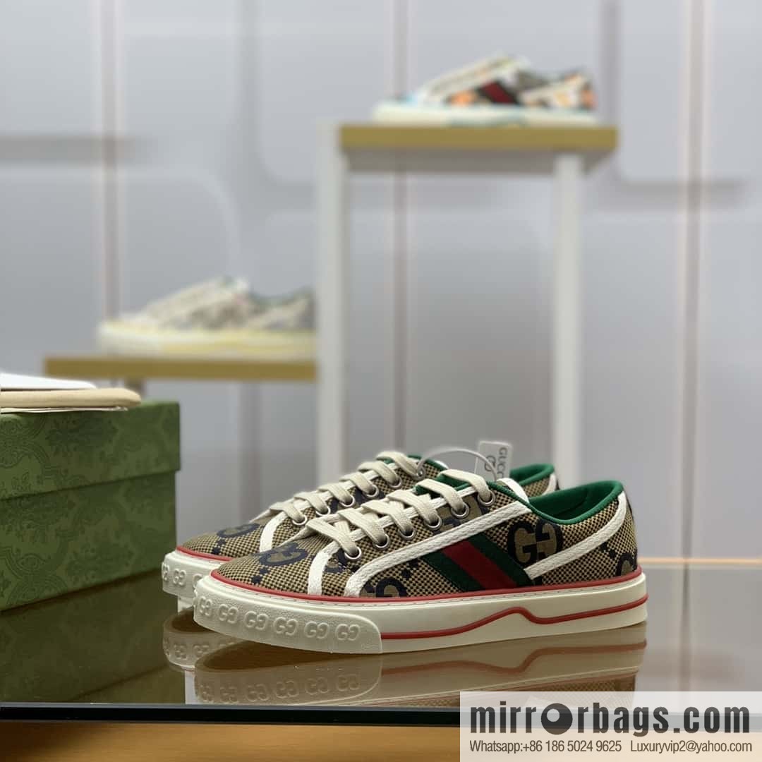 GUCCI Light Purple Super Double G canvas 1977 Unisex sneakers