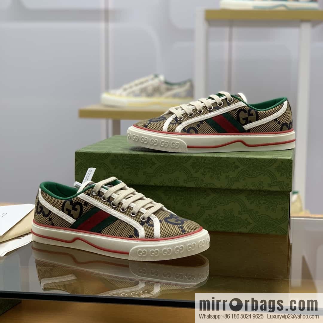 GUCCI Light Purple Super Double G canvas 1977 Unisex sneakers