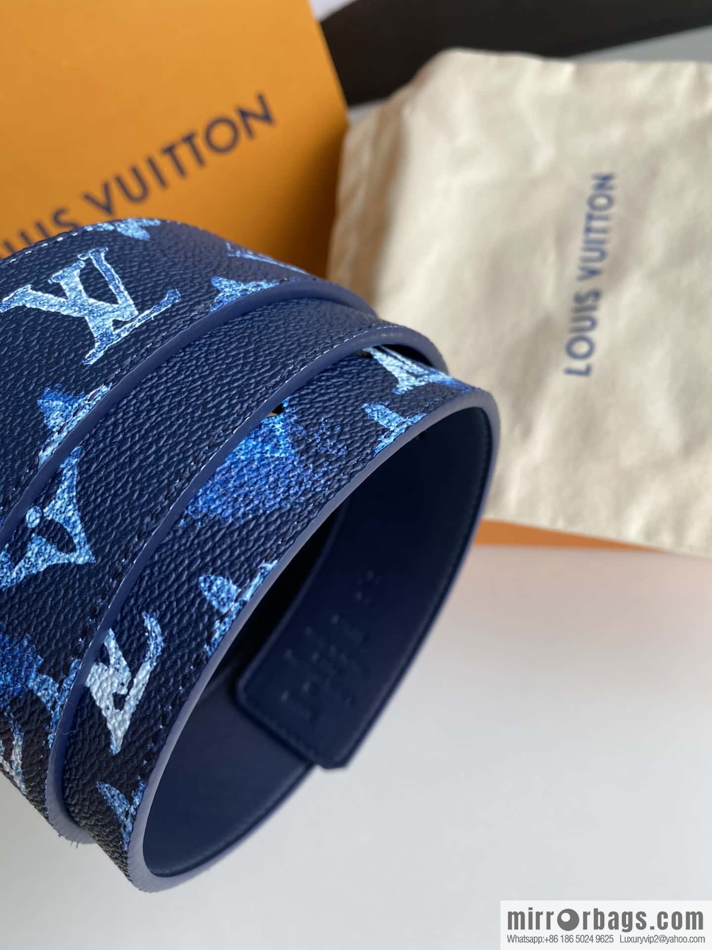 LV/Louis Vuitton Monogran pattern on canvas SHAPE 40mm double-sided belt