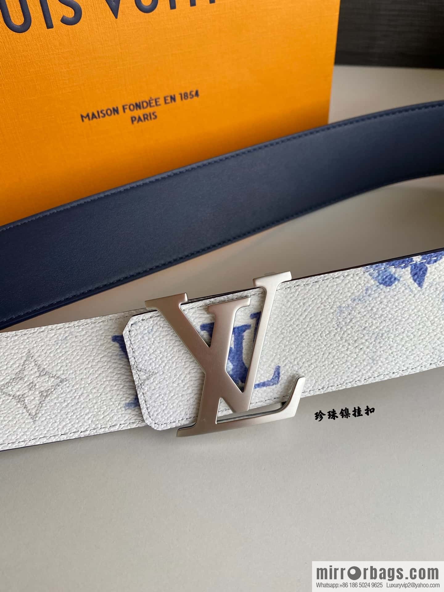LV/Louis Vuitton Monogran pattern on canvas SHAPE 40mm double-sided belt