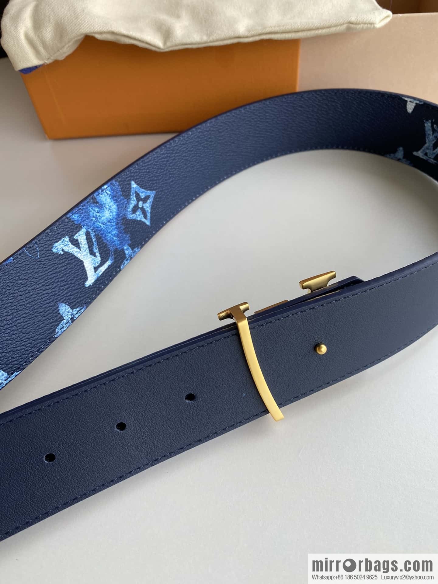 LV/Louis Vuitton Monogran pattern on canvas SHAPE 40mm double-sided belt
