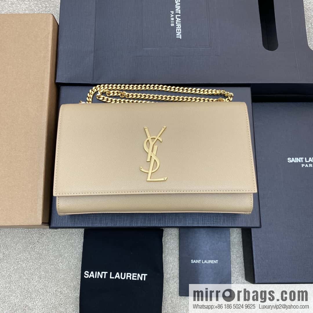 Y's most classic style Kate chain strap crossbody bag apricot ball pattern/gold buckle Model: 354021