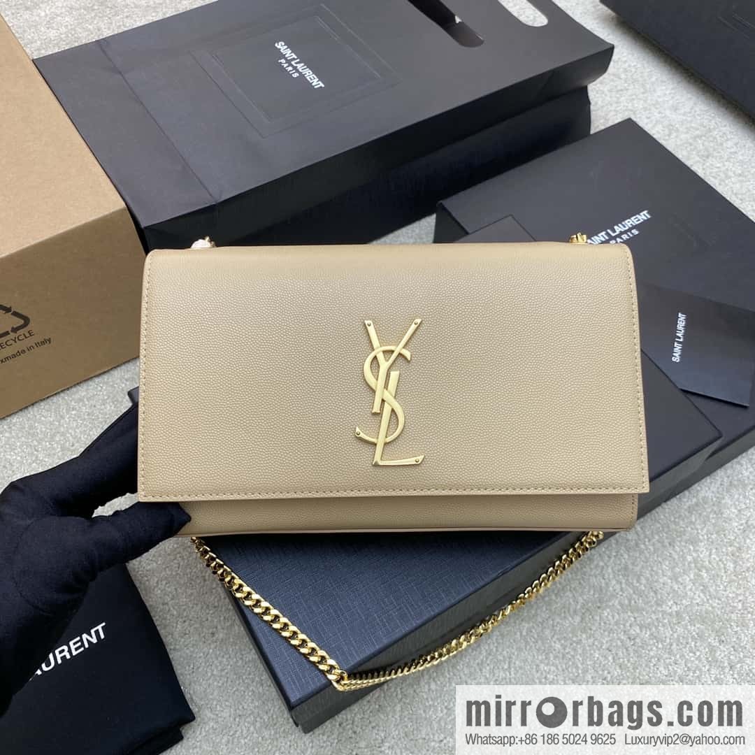 Y's most classic style Kate chain strap crossbody bag apricot ball pattern/gold buckle Model: 354021