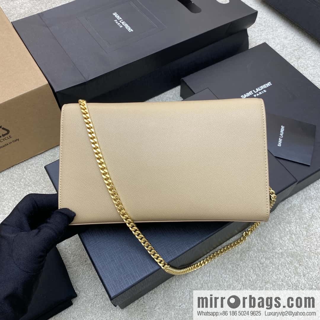 Y's most classic style Kate chain strap crossbody bag apricot ball pattern/gold buckle Model: 354021