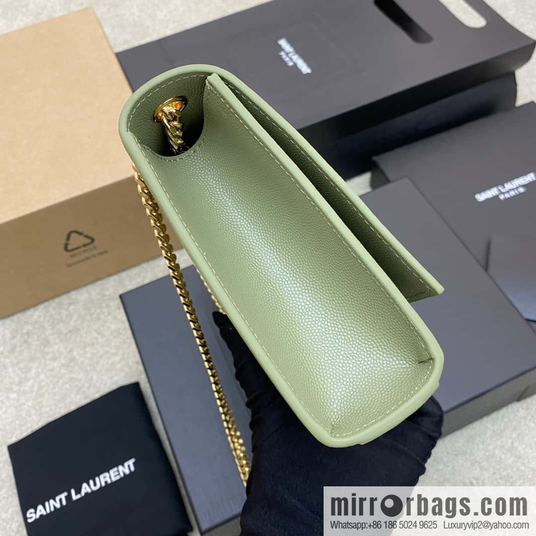 Y's most classic style Kate chain strap crossbody bag avocado green ball pattern/gold buckle Model: 354021