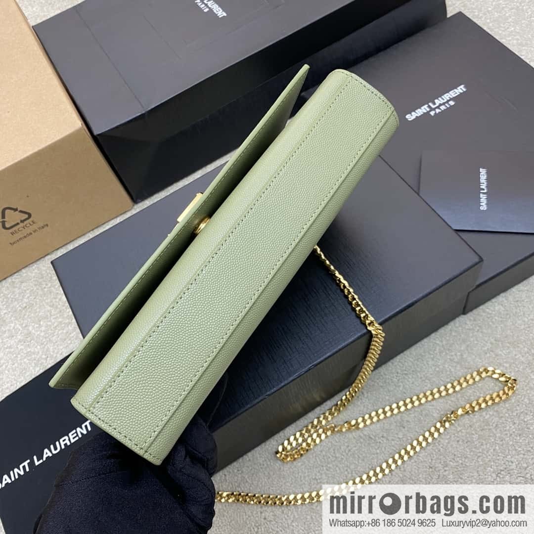 Y's most classic style Kate chain strap crossbody bag avocado green ball pattern/gold buckle Model: 354021