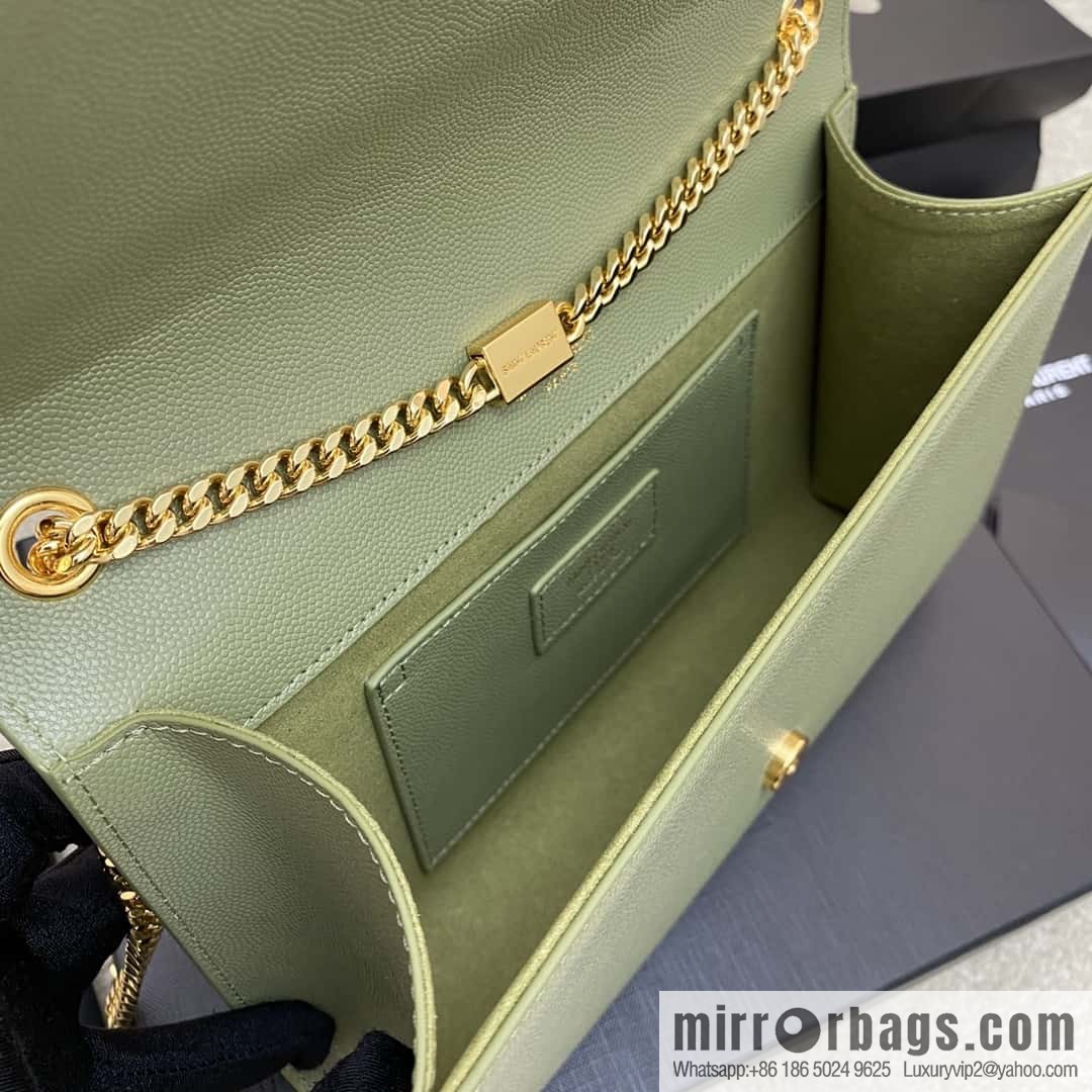 Y's most classic style Kate chain strap crossbody bag avocado green ball pattern/gold buckle Model: 354021