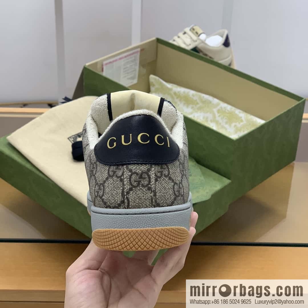 GUCCI Vintage Style Red and Green Webbing Unisex Small Dirty Shoes