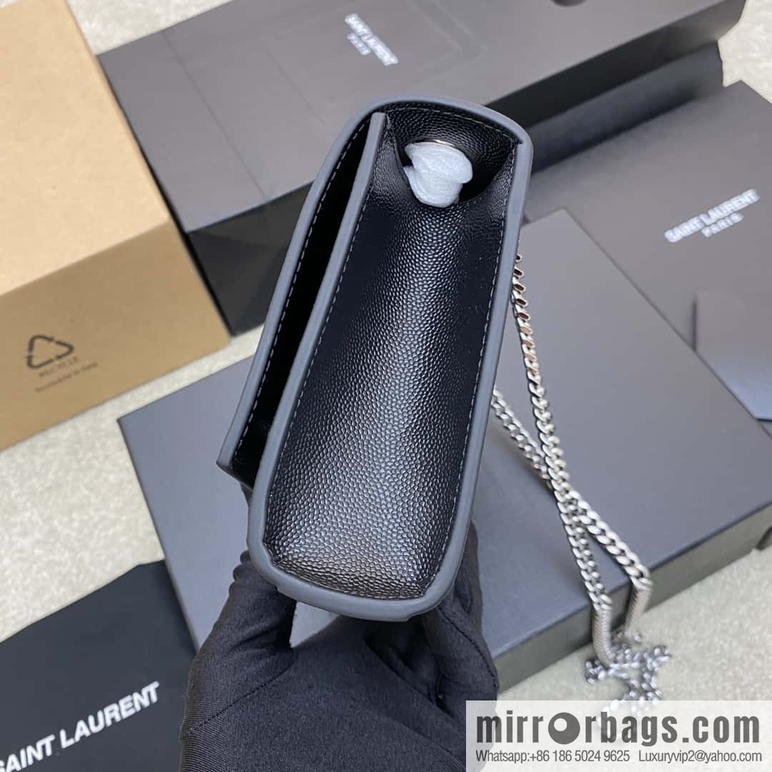KATE most classic style crocodile leather black ball pattern/white steel model: 377629