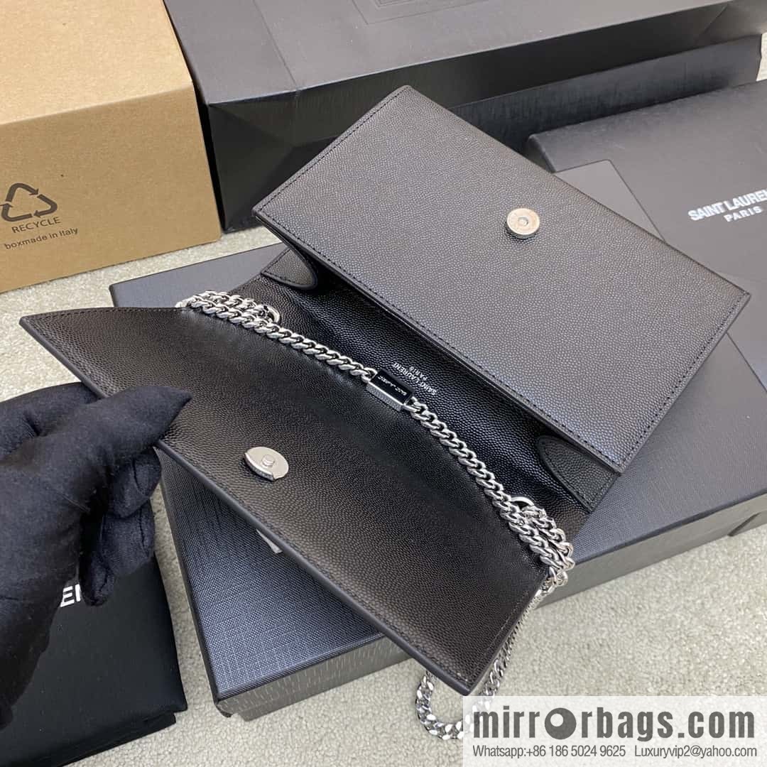 KATE most classic style crocodile leather black ball pattern/white steel model: 377629