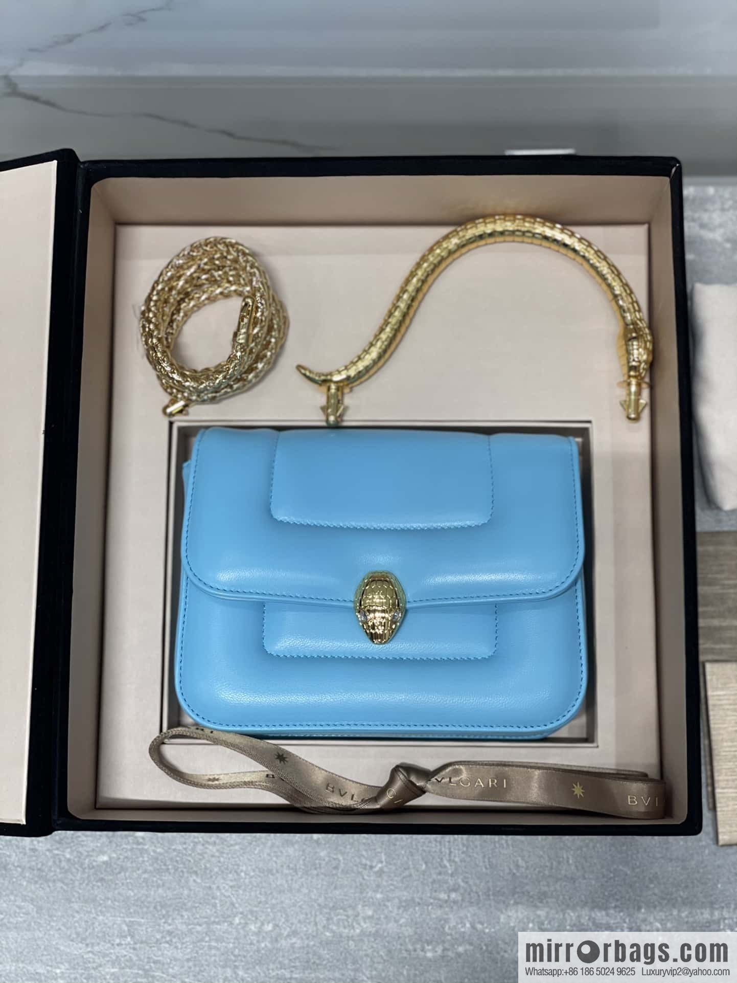 BVLGARI Bulgari small sheepskin snakehead bag Model: 291071