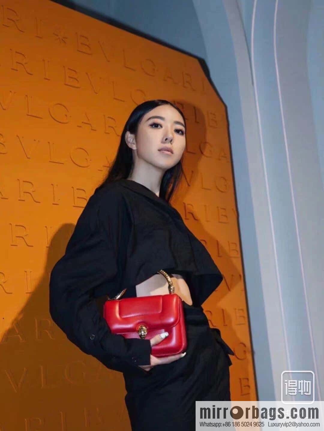 BVLGARI Bulgari small sheepskin snakehead bag Model: 291071