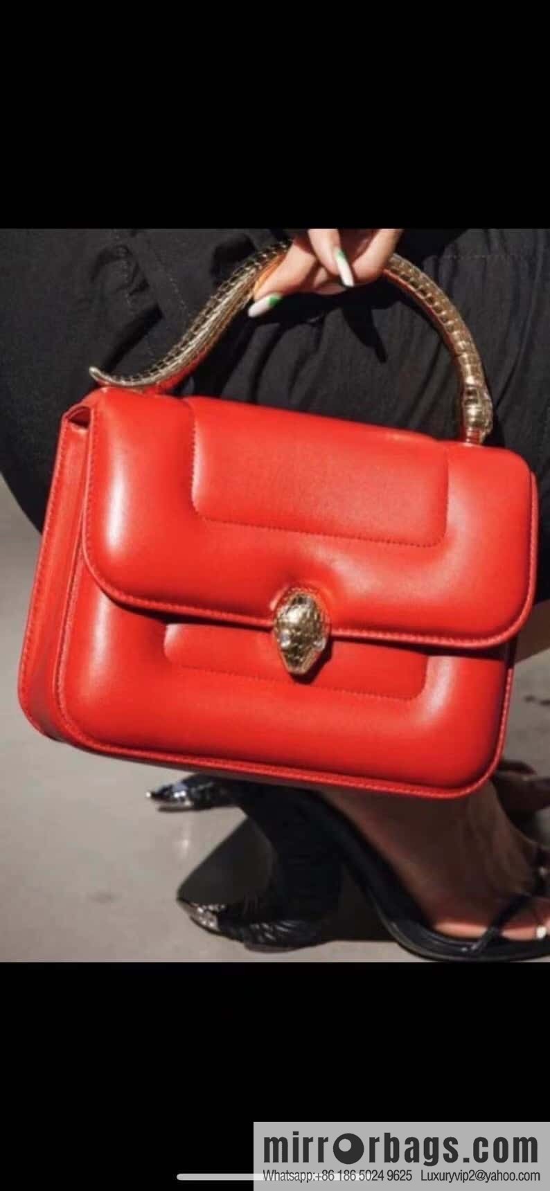 BVLGARI Bulgari small sheepskin snakehead bag Model: 291071