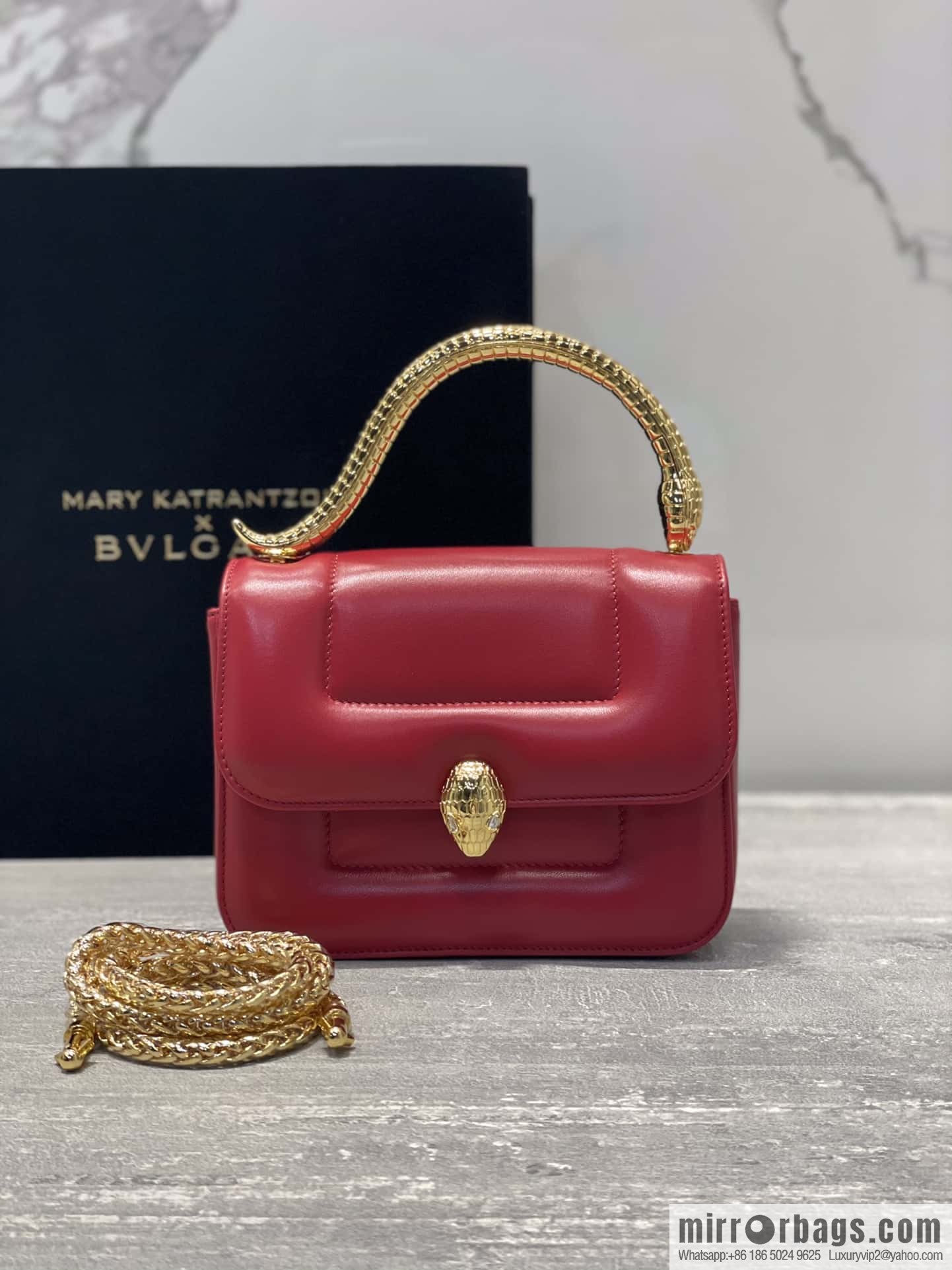 BVLGARI Bulgari small sheepskin snakehead bag Model: 291071