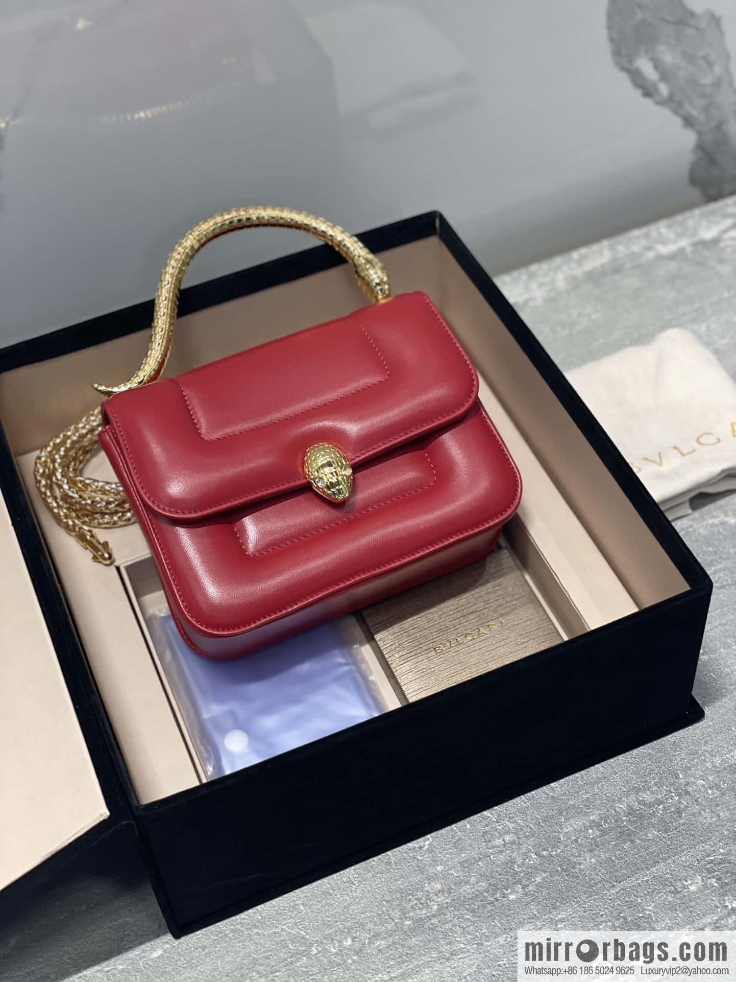 BVLGARI Bulgari small sheepskin snakehead bag Model: 291071