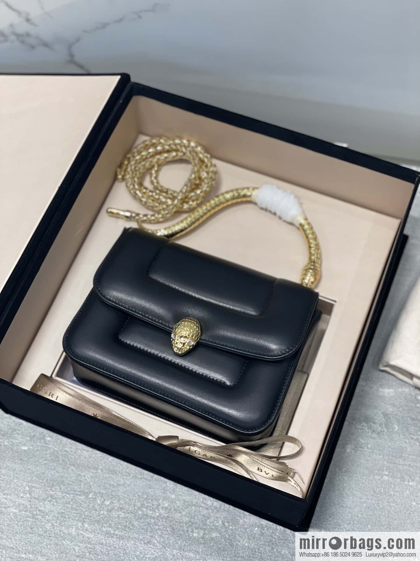 BVLGARI Bulgari small sheepskin snakehead bag Model: 291071