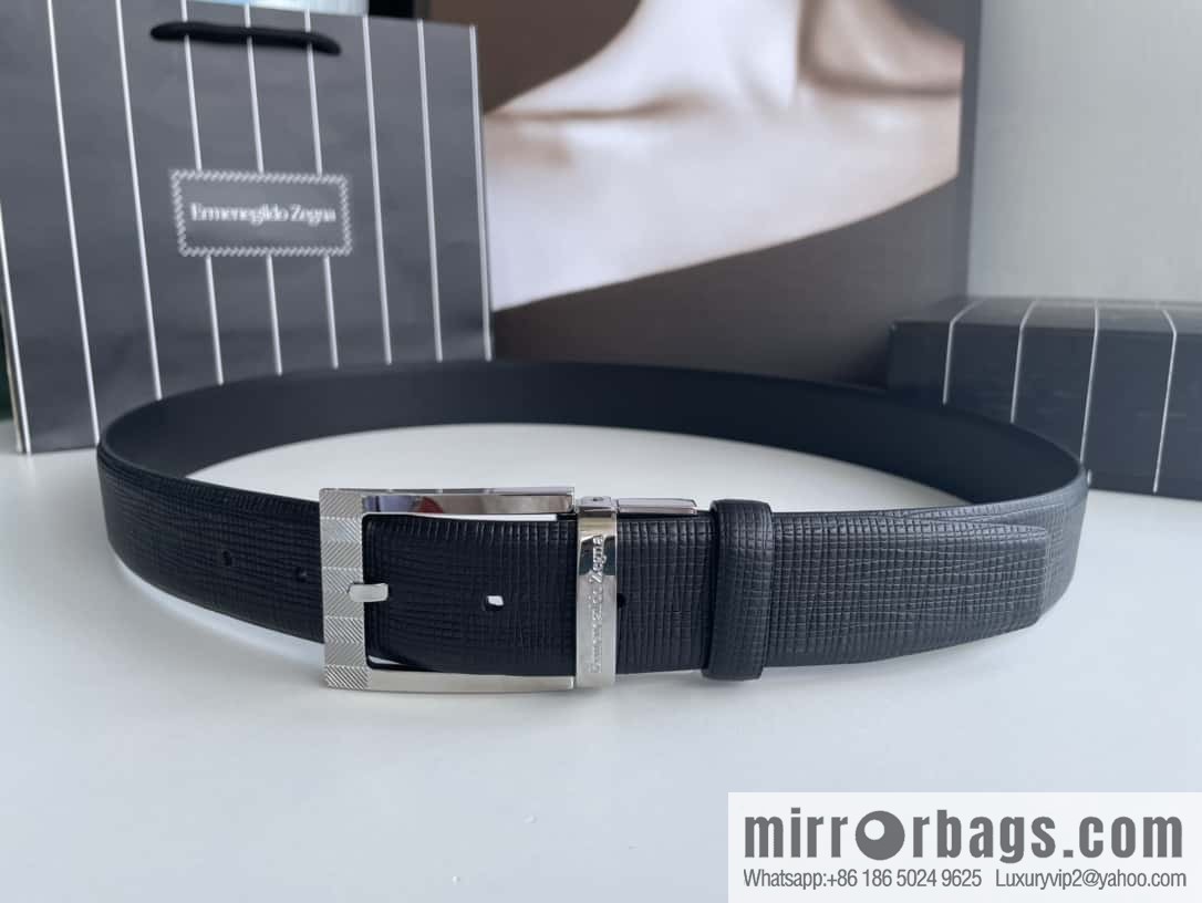 Ermengildo. Zein Zegna men's business leisure rotating pin buckle imported first layer cowhide belt 3.5cm