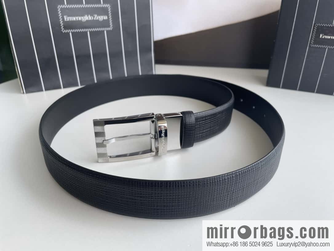 Ermengildo. Zein Zegna men's business leisure rotating pin buckle imported first layer cowhide belt 3.5cm