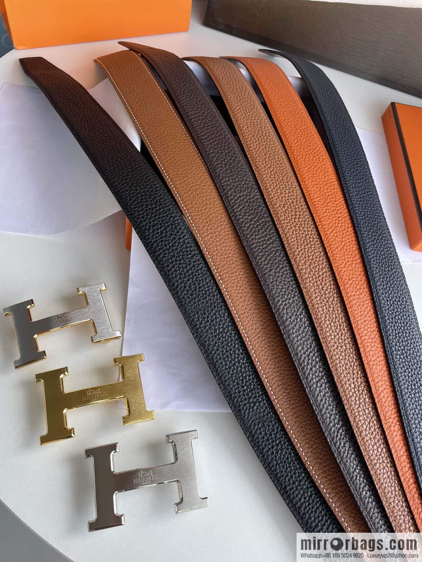 Hermes Hermes H Replica Luxury Handbag Original Leather Lychee Men's 38mm Belt