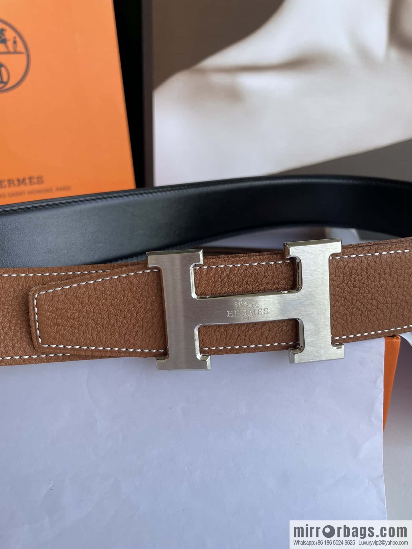 Hermes Hermes H Replica Luxury Handbag Original Leather Lychee Men's 38mm Belt
