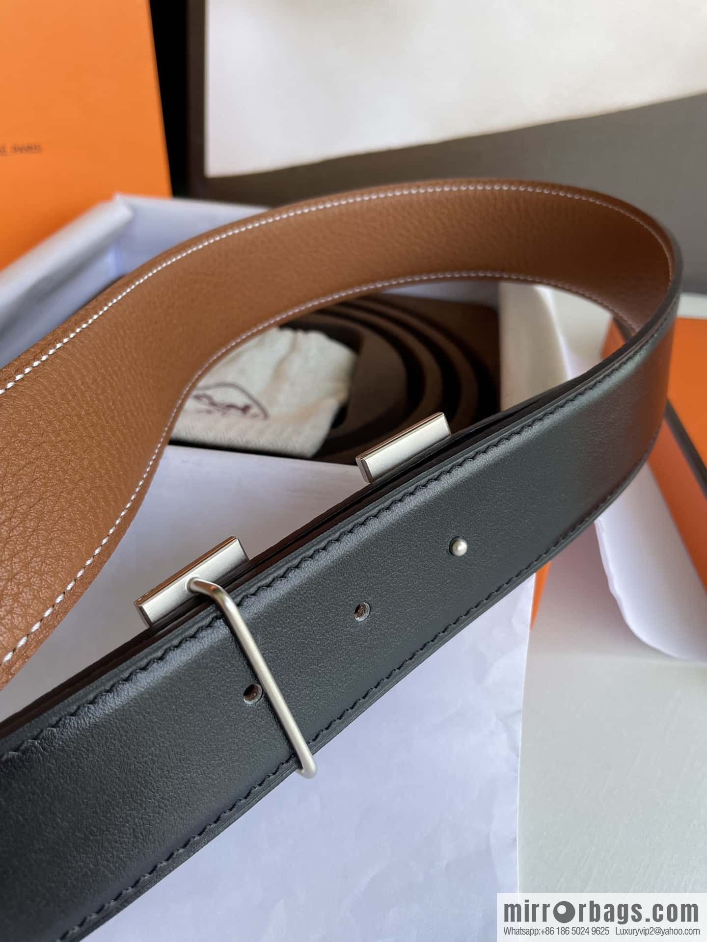 Hermes Hermes H Replica Luxury Handbag Original Leather Lychee Men's 38mm Belt