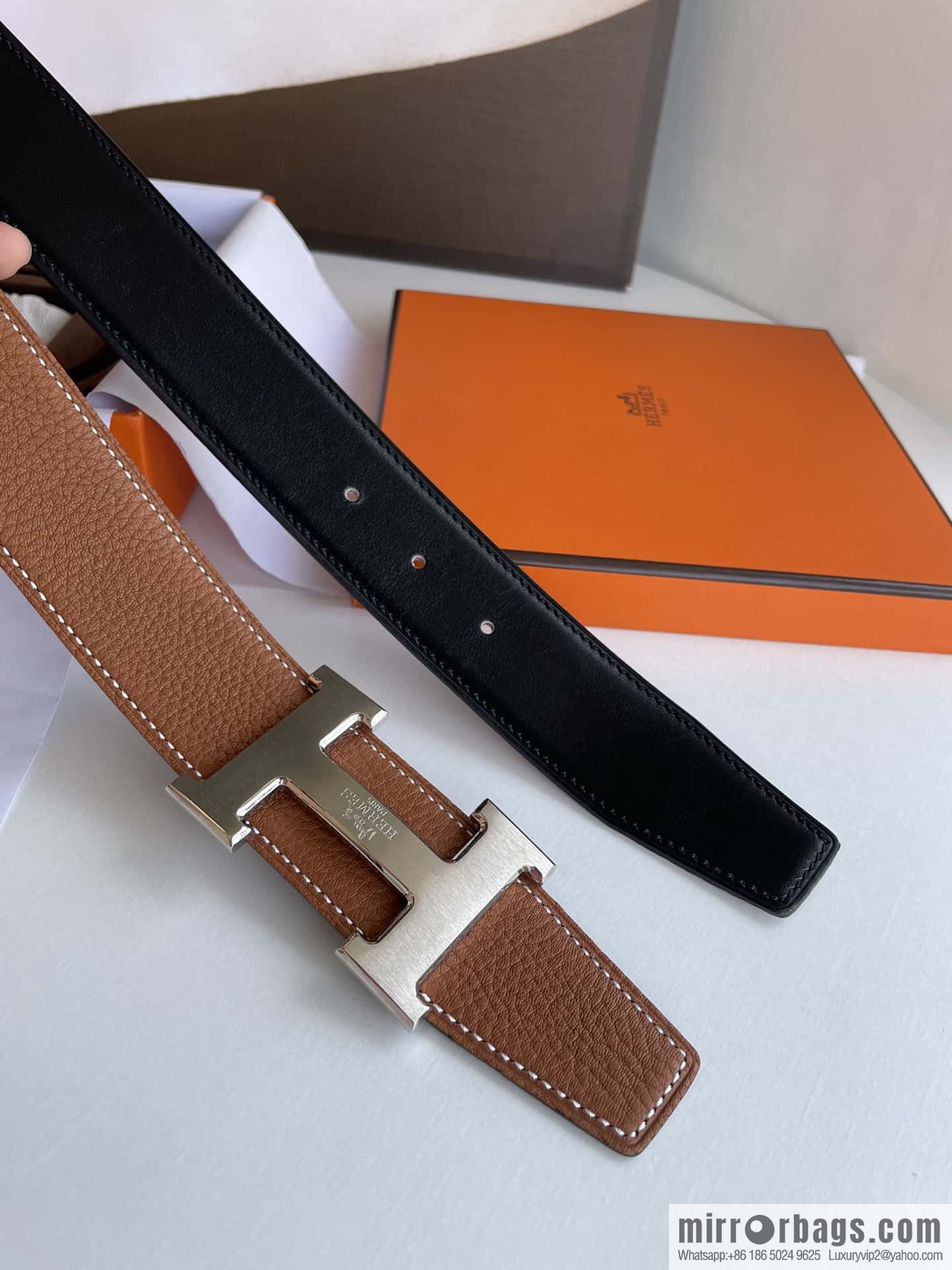 Hermes Hermes H Replica Luxury Handbag Original Leather Lychee Men's 38mm Belt
