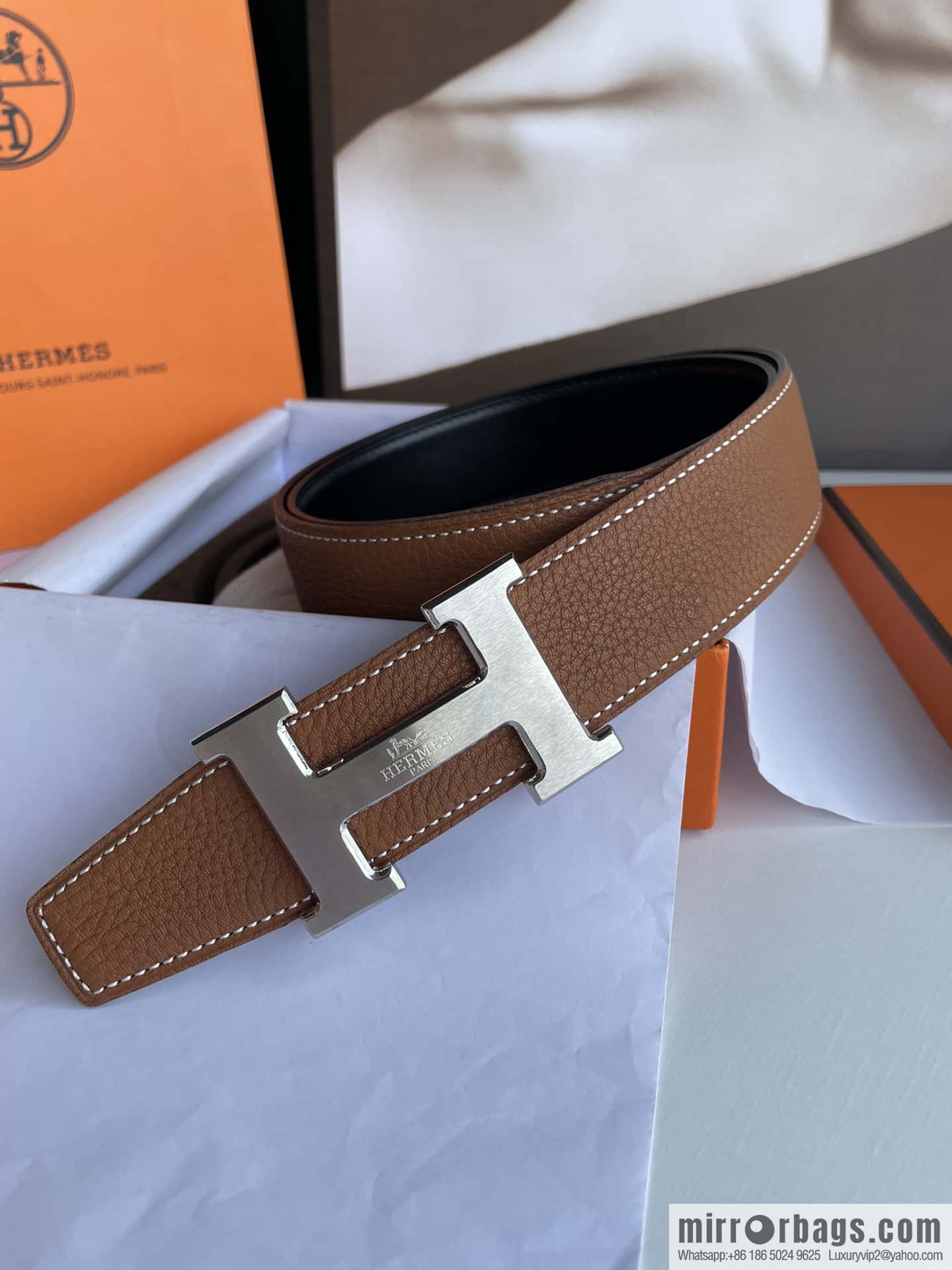 Hermes Hermes H Replica Luxury Handbag Original Leather Lychee Men's 38mm Belt