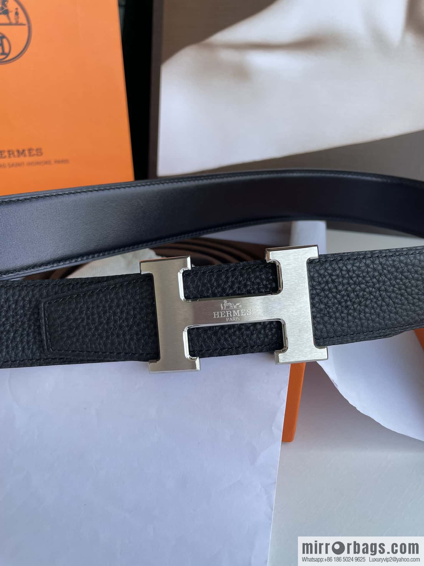 Hermes Hermes H Replica Luxury Handbag Original Leather Lychee Men's 38mm Belt