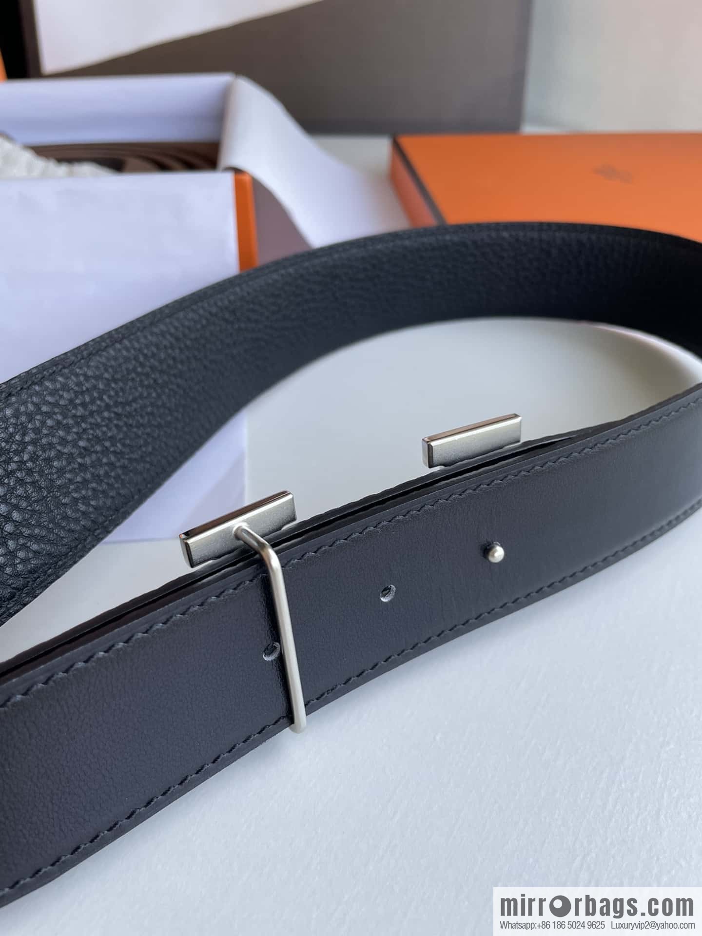 Hermes Hermes H Replica Luxury Handbag Original Leather Lychee Men's 38mm Belt