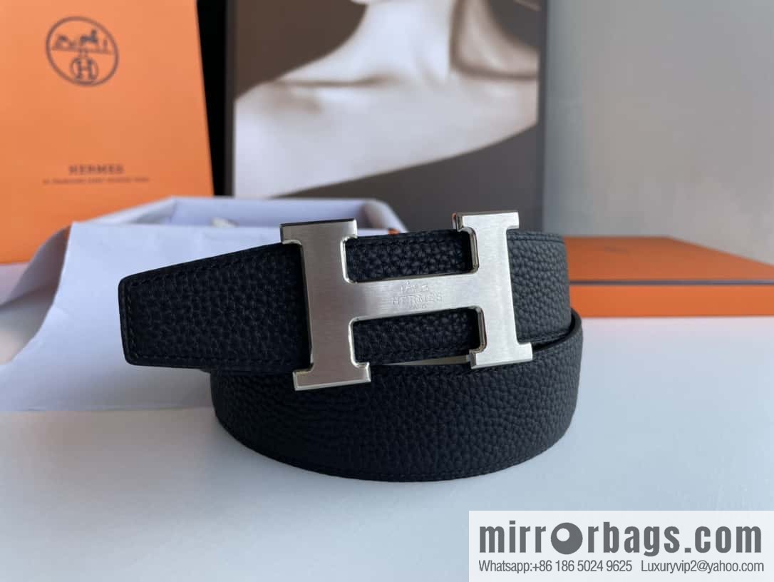 Hermes Hermes H Replica Luxury Handbag Original Leather Lychee Men's 38mm Belt