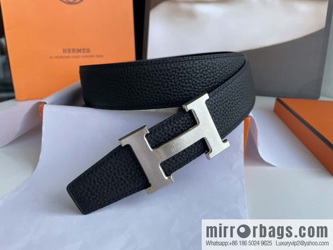 Hermes Hermes H Replica Luxury Handbag Original Leather Lychee Men's 38mm Belt