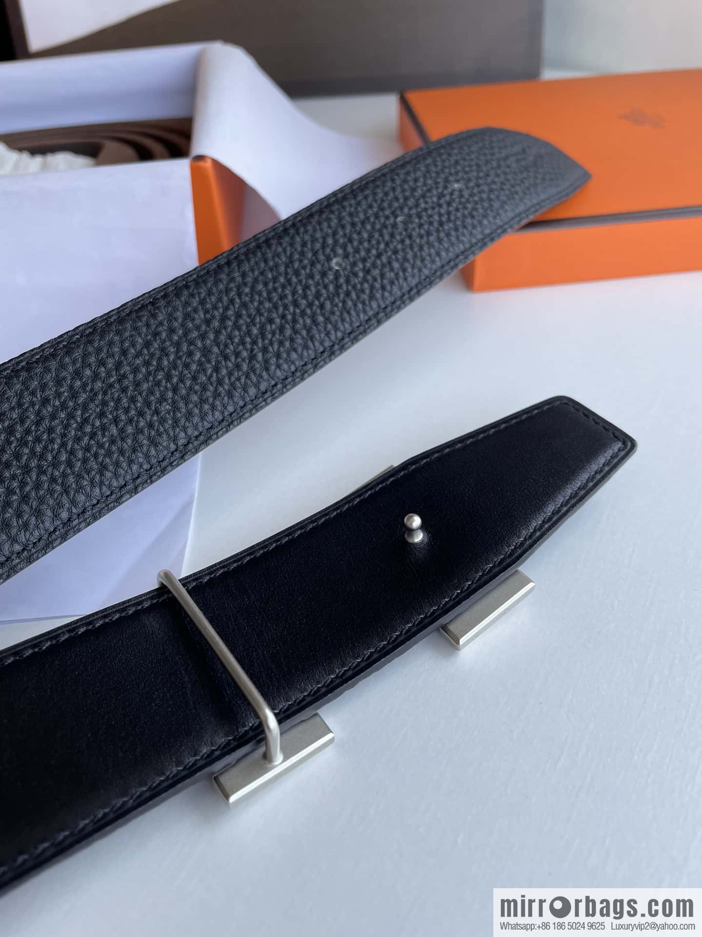 Hermes Hermes H Replica Luxury Handbag Original Leather Lychee Men's 38mm Belt