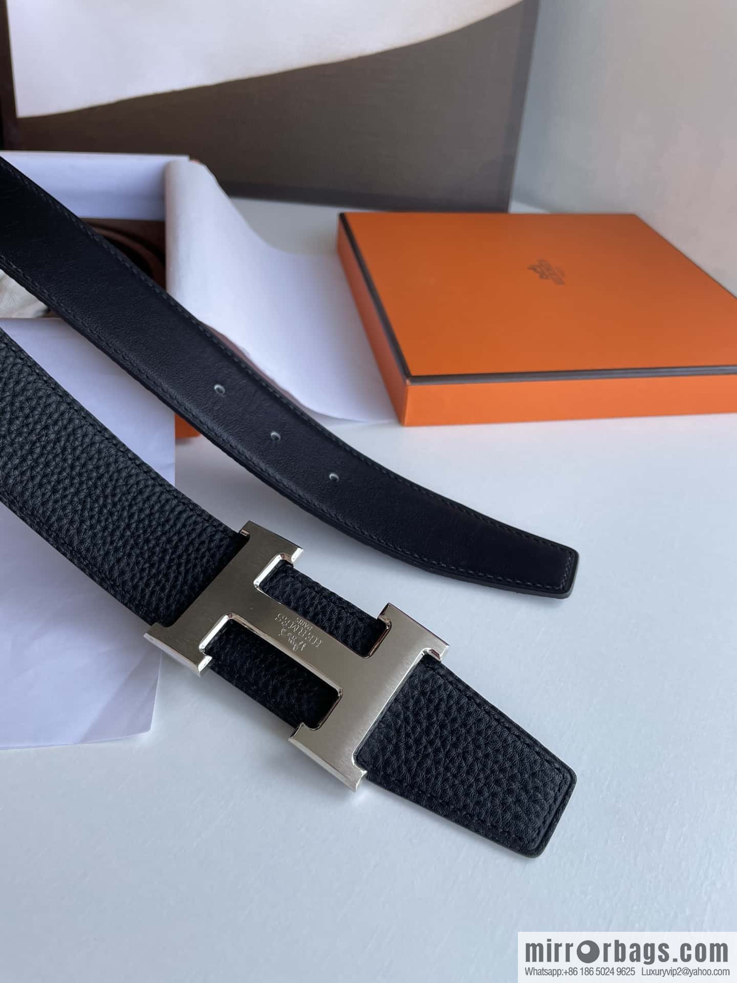 Hermes Hermes H Replica Luxury Handbag Original Leather Lychee Men's 38mm Belt