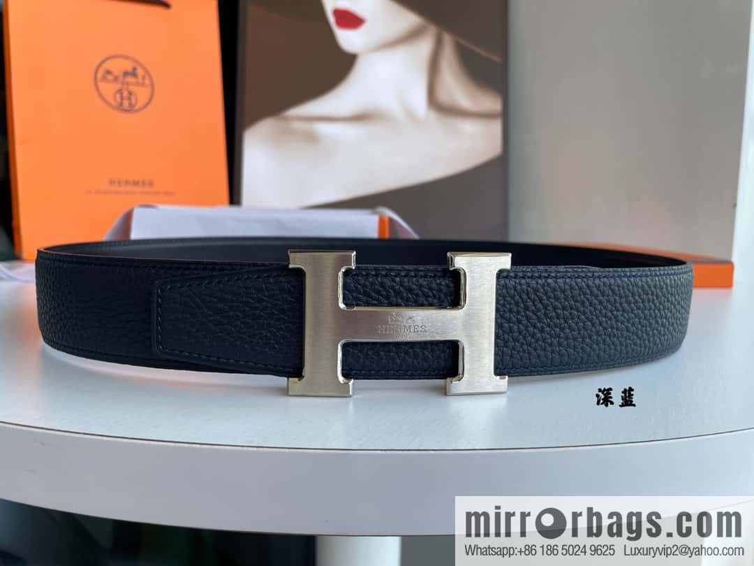 Hermes Hermes H Replica Luxury Handbag Original Leather Lychee Men's 38mm Belt