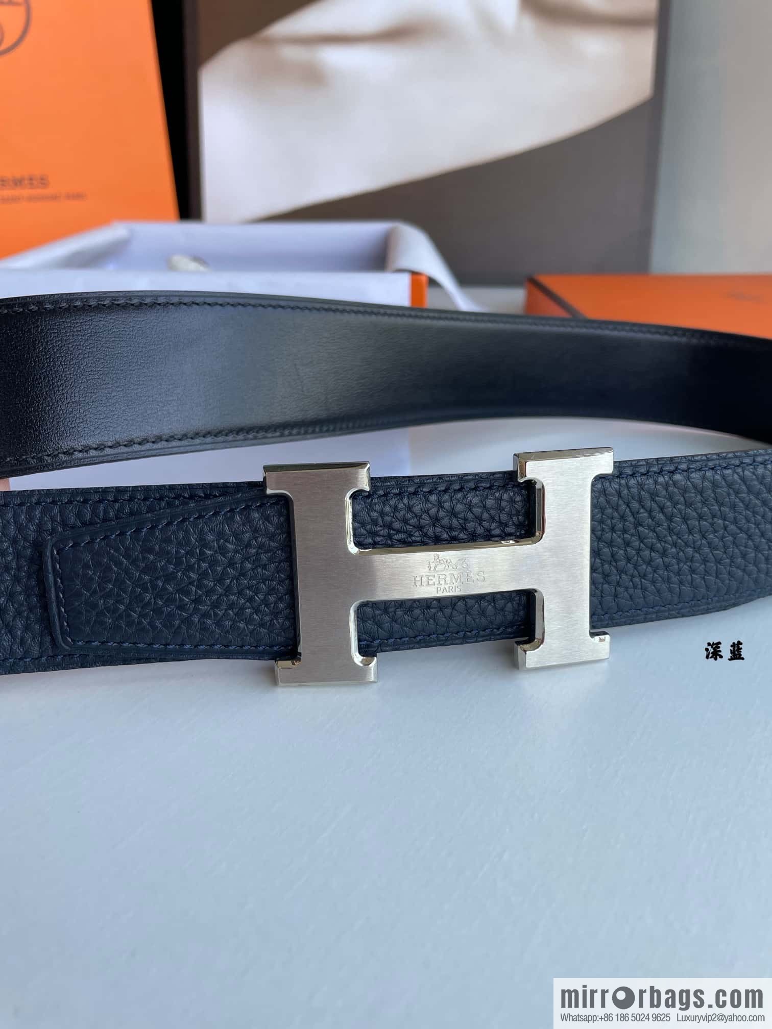 Hermes Hermes H Replica Luxury Handbag Original Leather Lychee Men's 38mm Belt