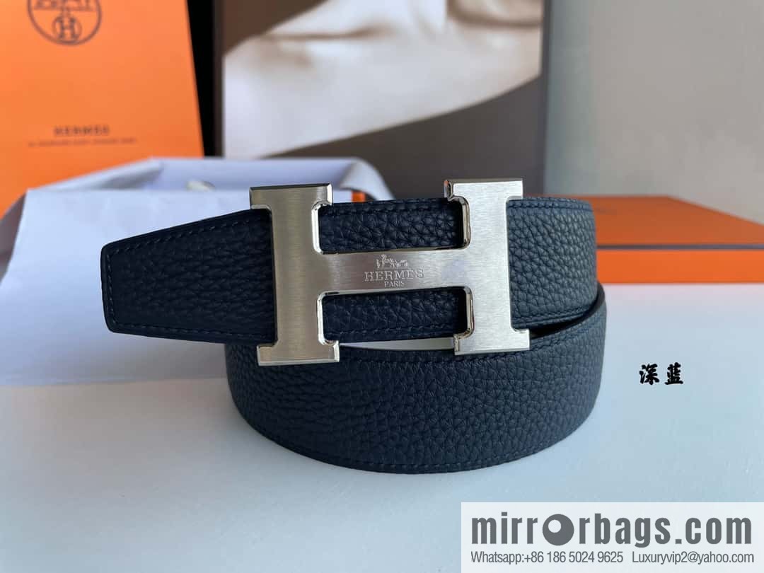 Hermes Hermes H Replica Luxury Handbag Original Leather Lychee Men's 38mm Belt